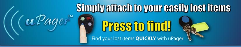 Simply attach to your easily lost items, and press to find! Find your lost items QUICKLY with uPager